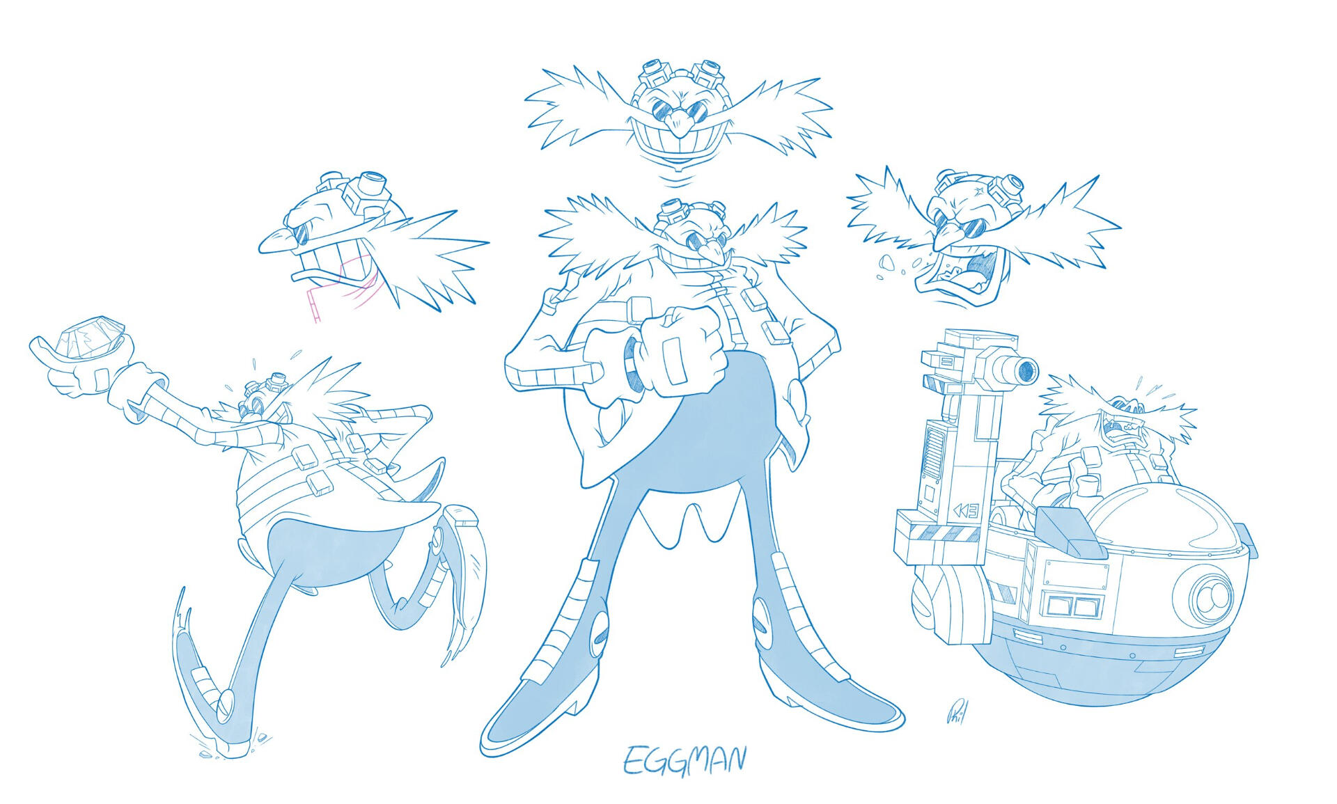 Eggman Expression pose Sheet