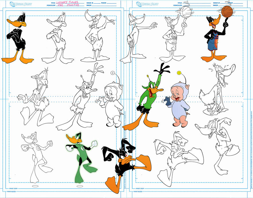 Looney Tunes Model Sheet Daffy/Porky