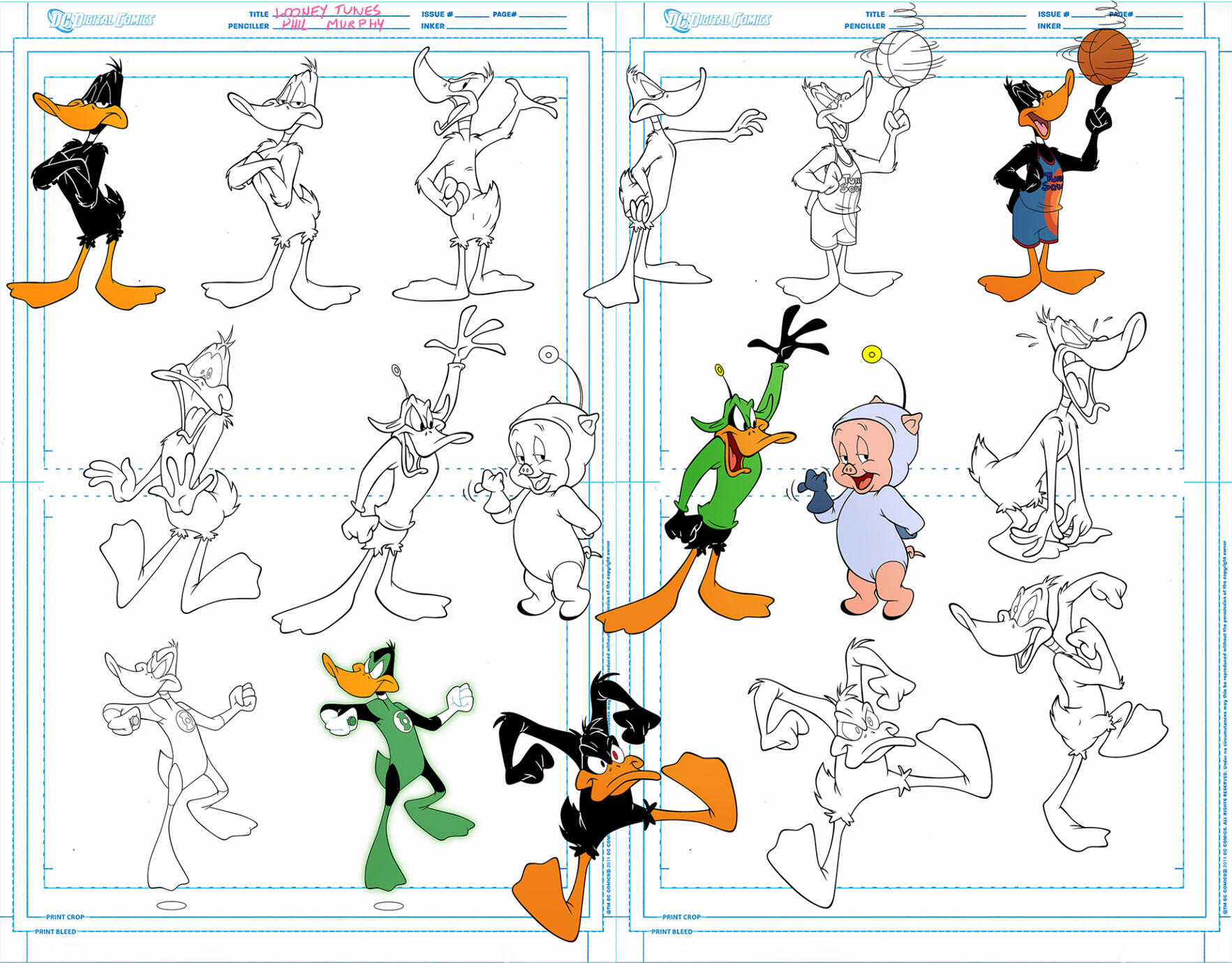 Looney Tunes Model Sheet Daffy/Porky