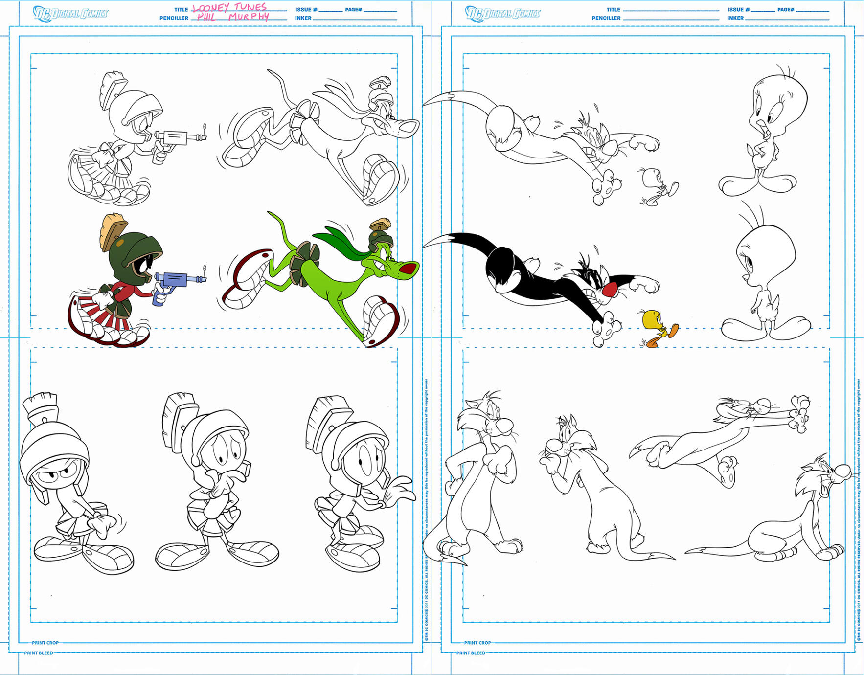 Looney Tunes Model Sheet Marvin/Sylvester/Tweety
